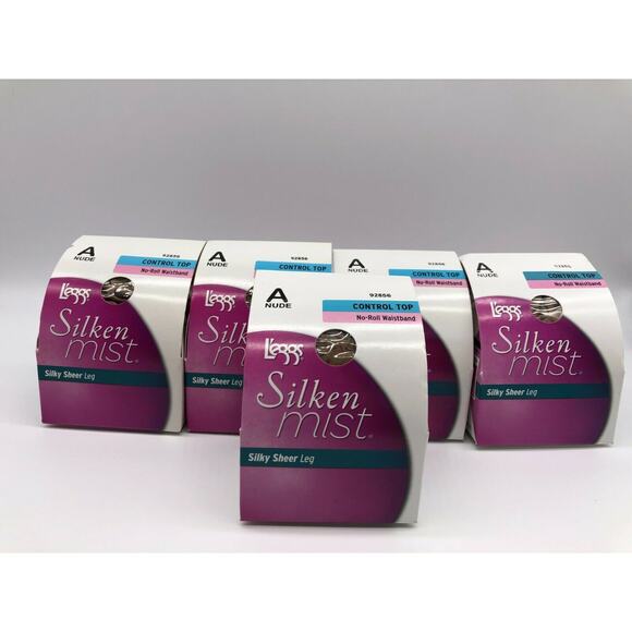 L'eggs Accessories - Leggs Women's Silken Sheer No-Roll Waistband Control Top Panty Nude A Lot of 5